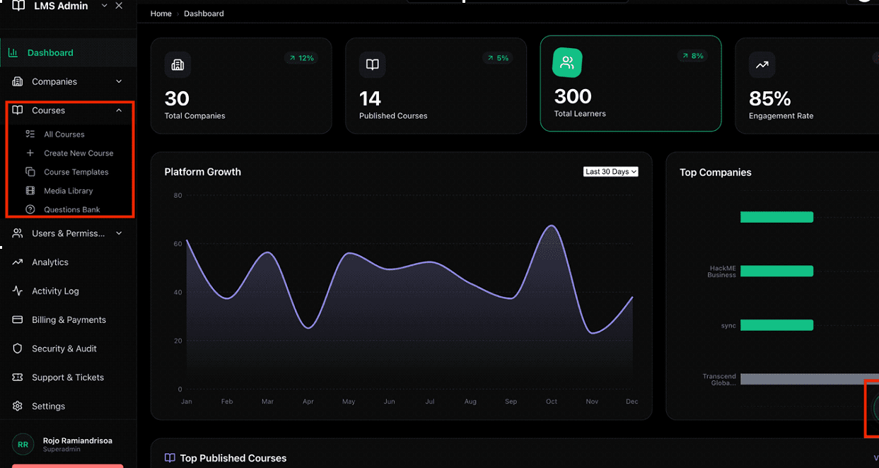1. Navigate to Course Creation