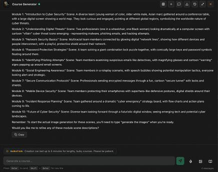 6. AI Generates Module Scene Descriptions